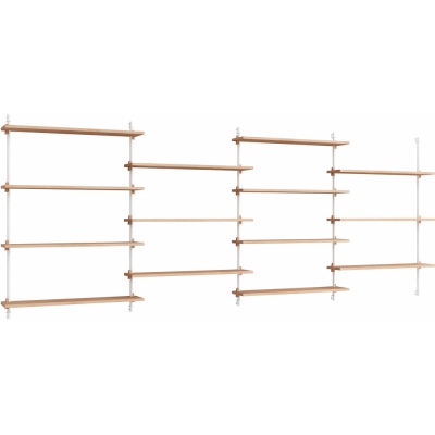Moebe - Wall Shelving ws.115.4 Wandregal, Vierfach Eiche/Weiß