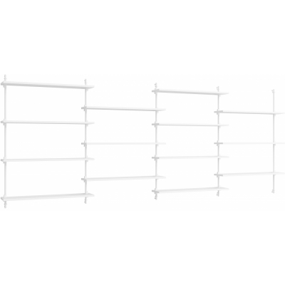 Moebe - Wall Shelving ws.115.4 Wandregal, Vierfach Weiß/Weiß