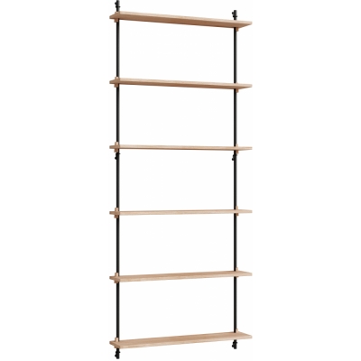 Moebe - Wall Shelving ws.200.1 Wandregal, Einfach Eiche/Schwarz
