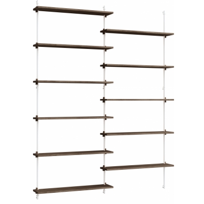 Moebe - Wall Shelving ws.200.2 Wandregal, Doppelt Eiche geräuchert/Weiß