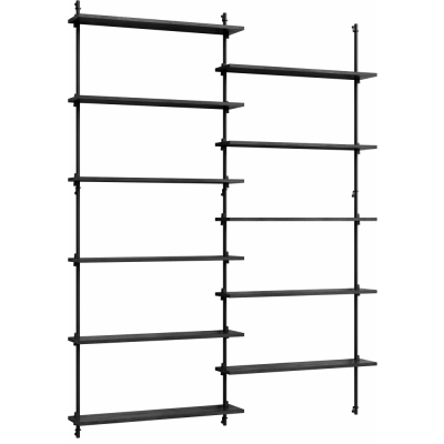 Moebe - Wall Shelving ws.200.2 Wandregal, Doppelt Schwarz/Schwarz