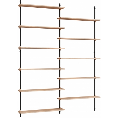 Moebe - Wall Shelving ws.200.2 Wandregal, Doppelt Eiche/Schwarz