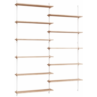 Moebe - Wall Shelving ws.200.2 Wandregal, Doppelt Eiche/Weiß