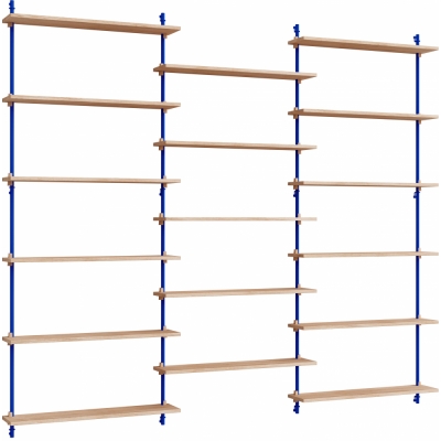 Moebe - Wall Shelving ws.200.3 Wandregal, Dreifach Eiche/Tiefblau