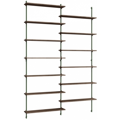 Moebe - Wall Shelving ws.230.2 Wandregal, Doppelt Eiche geräuchert/Kieferngrün