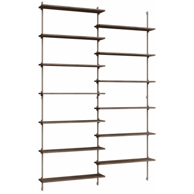 Moebe - Wall Shelving ws.230.2 Wandregal, Doppelt Eiche geräuchert/Warmes Grau