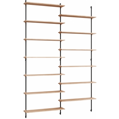 Moebe - Wall Shelving ws.230.2 Wandregal, Doppelt Eiche/Schwarz