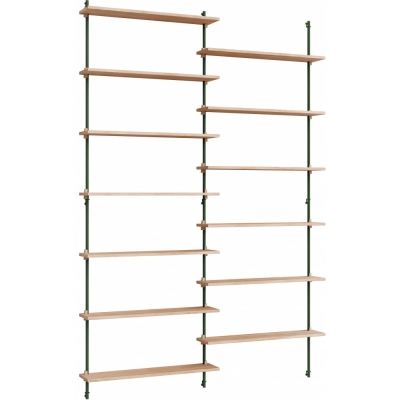 Moebe - Wall Shelving ws.230.2 Wandregal, Doppelt Eiche/Kieferngrün