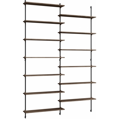 Moebe - Wall Shelving ws.230.2 Wandregal, Doppelt Eiche geräuchert/Schwarz