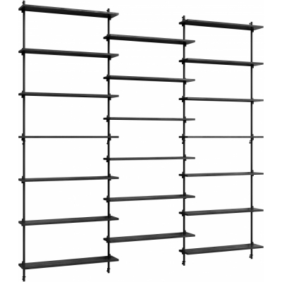 Moebe - Wall Shelving ws.230.3 Wandregal, Dreifach Schwarz/Schwarz