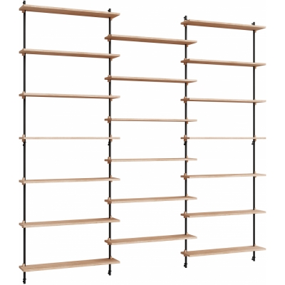 Moebe - Wall Shelving ws.230.3 Wandregal, Dreifach Eiche/Schwarz