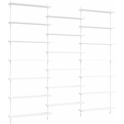 Moebe - Wall Shelving ws.230.3 Wandregal, Dreifach Weiß/Weiß
