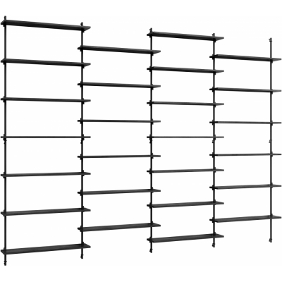 Moebe - Wall Shelving ws.230.4 Wandregal, Vierfach Schwarz/Schwarz