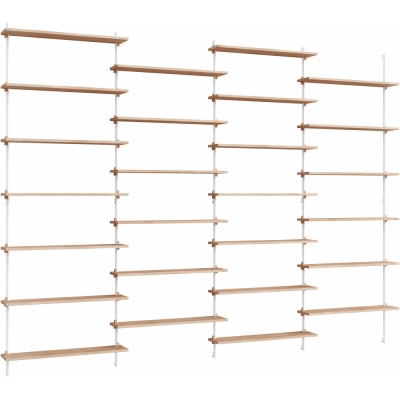 Moebe - Wall Shelving ws.230.4 Wandregal, Vierfach Eiche/Weiß