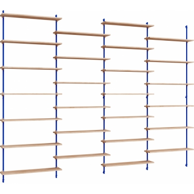 Moebe - Wall Shelving ws.230.4 Wandregal, Vierfach Eiche/Tiefblau