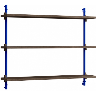 Moebe - Wall Shelving ws.65.1 Wandregal, Einfach Eiche geräuchert/Tiefblau