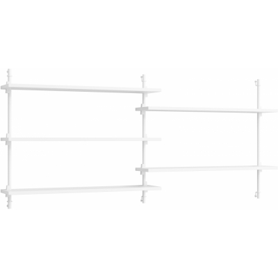 Moebe - Wall Shelving ws.65.2 Wandregal, Doppelt Weiß/Weiß