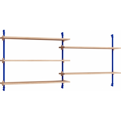 Moebe - Wall Shelving ws.65.2 Wandregal, Doppelt Eiche/Tiefblau