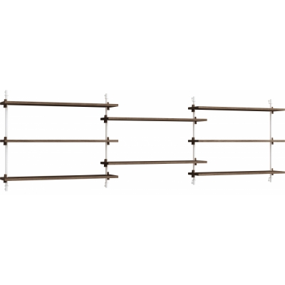 Moebe - Wall Shelving ws.65.3 Wandregal, Dreifach Eiche geräuchert/Weiß