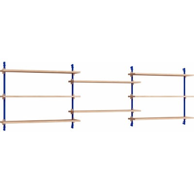 Moebe - Wall Shelving ws.65.3 Wandregal, Dreifach Eiche/Tiefblau