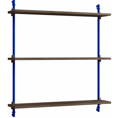 Moebe - Wall Shelving ws.85.1 Wandregal, Einfach Eiche geräuchert/Tiefblau