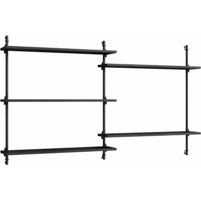 Moebe - Wall Shelving ws.85.2 Wandregal, Doppelt Schwarz/Schwarz