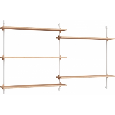 Moebe - Wall Shelving ws.85.2 Wandregal, Doppelt Eiche/Weiß