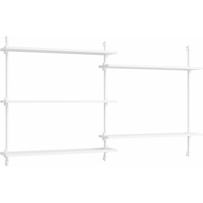 Moebe - Wall Shelving ws.85.2 Wandregal, Doppelt Weiß/Weiß