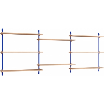 Moebe - Wall Shelving ws.85.3 Wandregal, Dreifach Eiche/Tiefblau