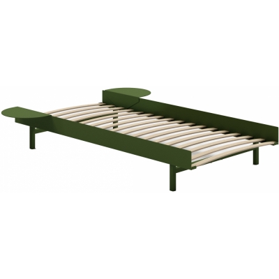Moebe - Bett 90 cm mit Lattenrost Grün | 2 Tische
