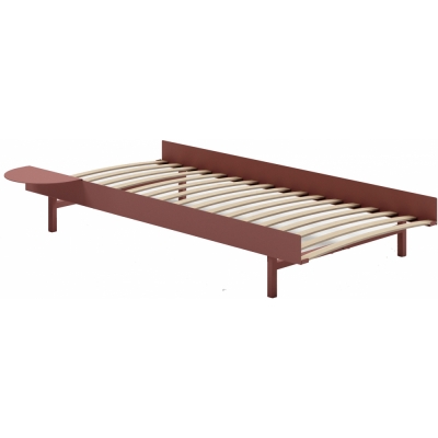 Moebe - Bett 90 cm mit Lattenrost Rosa | 1 Tisch