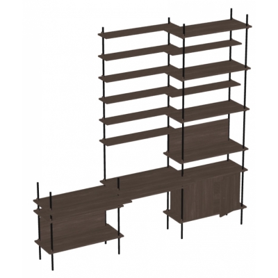 Moebe - Shelving System 235x237x52.5 cm Smoked-Oak/Black 