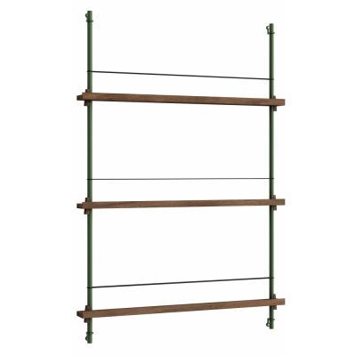 Moebe - MS.115.1 Magazin Regal Eiche geräuchert Piniengrün