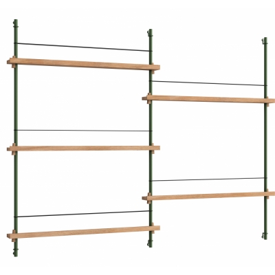 Moebe - MS.115.2 Magazin Regal Eiche Eiche / Piniengrün