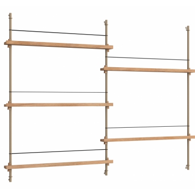 Moebe - MS.115.2 Magazin Regal Eiche Eiche / Warmes Grau