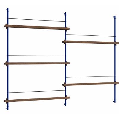 Moebe - MS.115.2 Magazin Regal Eiche geräuchert Tiefblau