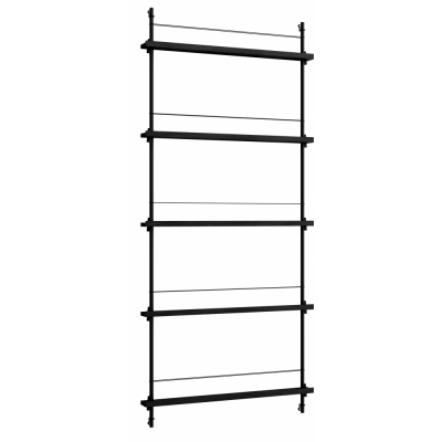 Moebe - MS.180.1 Magazin Regal Eiche Schwarz / Schwarz