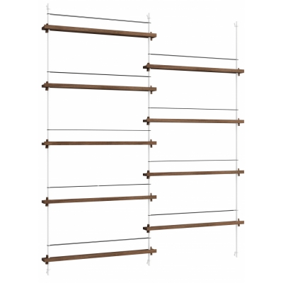 Moebe - MS.180.2 Magazin Regal Eiche geräuchert Weiß