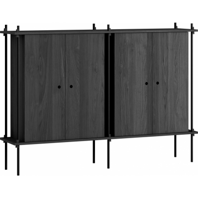 Moebe - Shelving System s.115.2.E Regal, Doppelt Schwarz/Schwarz
