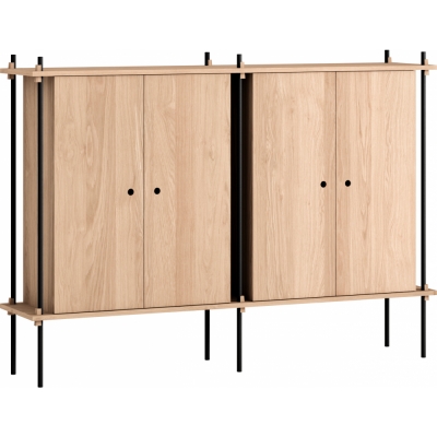 Moebe - Shelving System s.115.2.E Regal, Doppelt Eiche/Schwarz