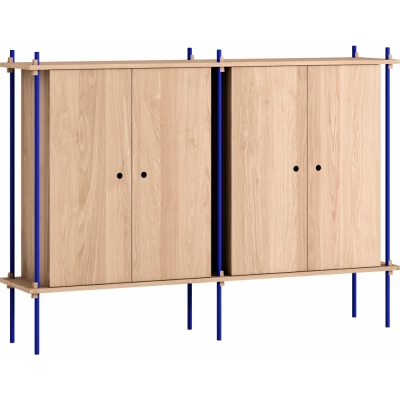 Moebe - Shelving System s.115.2.E Regal, Doppelt Eiche/Tiefblau