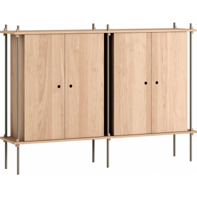 Moebe - Shelving System s.115.2.E Regal, Doppelt Eiche/Warmes Grau