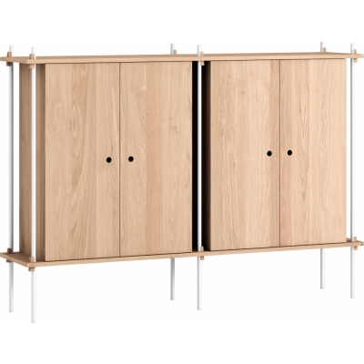 Moebe - Shelving System s.115.2.E Regal, Doppelt Eiche/Weiß
