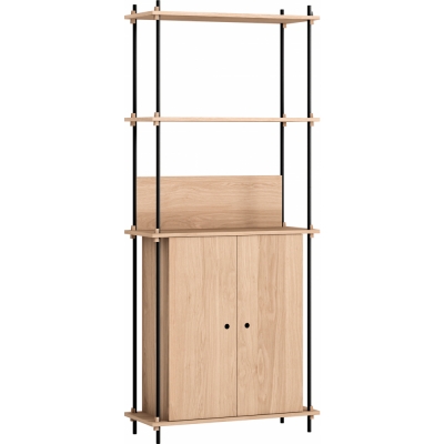 Moebe - Shelving System s.200.1.H Regal, Einfach Eiche/Schwarz