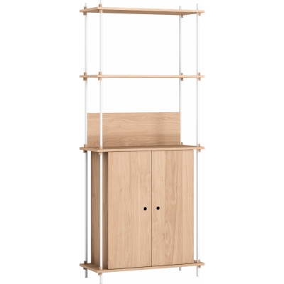 Moebe - Shelving System s.200.1.H Regal, Einfach Eiche/Weiß