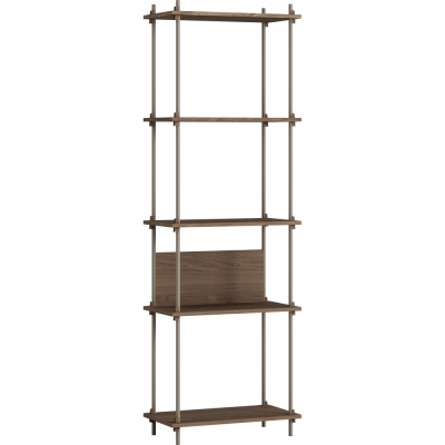 Moebe - Shelving System s.200.1.I Regal, Einfach Eiche geräuchert/Warmes Grau