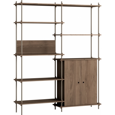 Moebe - Shelving System s.200.2.I Regal, Doppelt Eiche geräuchert/Warmes Grau