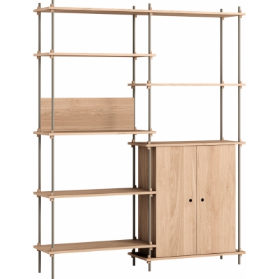 Moebe - Shelving System s.200.2.I Regal, Doppelt Eiche/Warmes Grau