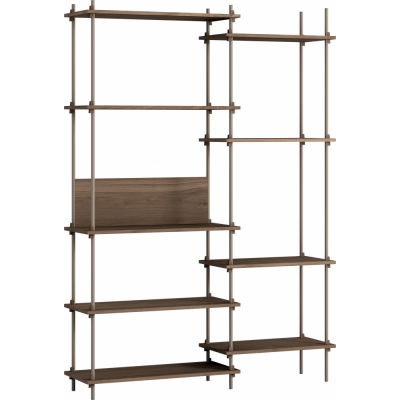 Moebe - Shelving System s.200.2.J Regal, Doppelt Eiche geräuchert/Warmes Grau