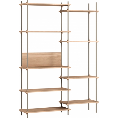 Moebe - Shelving System s.200.2.J Regal, Doppelt Eiche/Warmes Grau